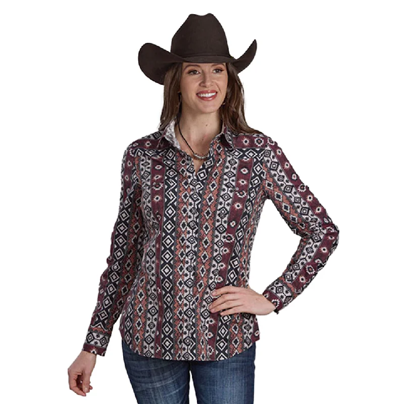 Roper Women's Multi Aztec Stripe Long Sleeve Button Down