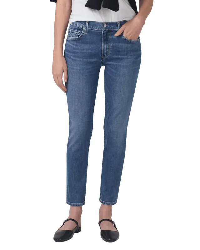 Ella Mid Slim Crop Jean In Sundial