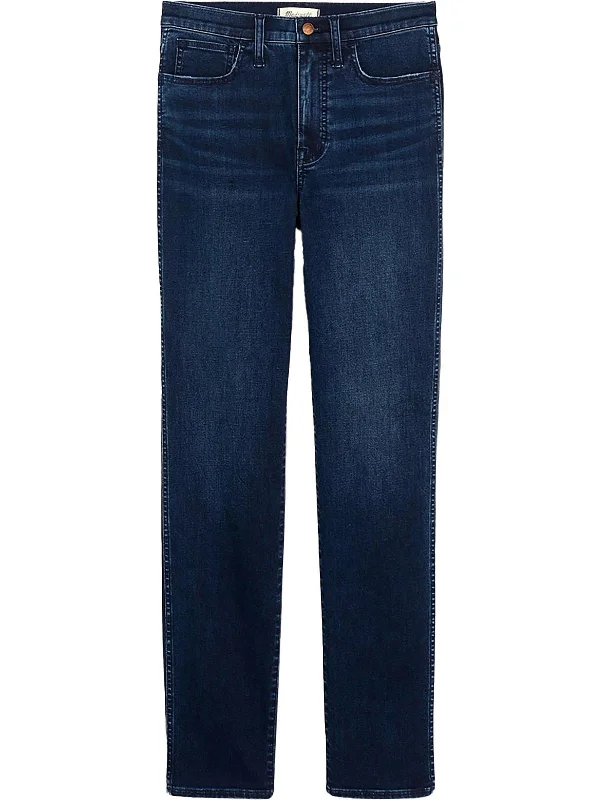 Plus Womens Mid-Rise Dark Wash Skinny Jeans