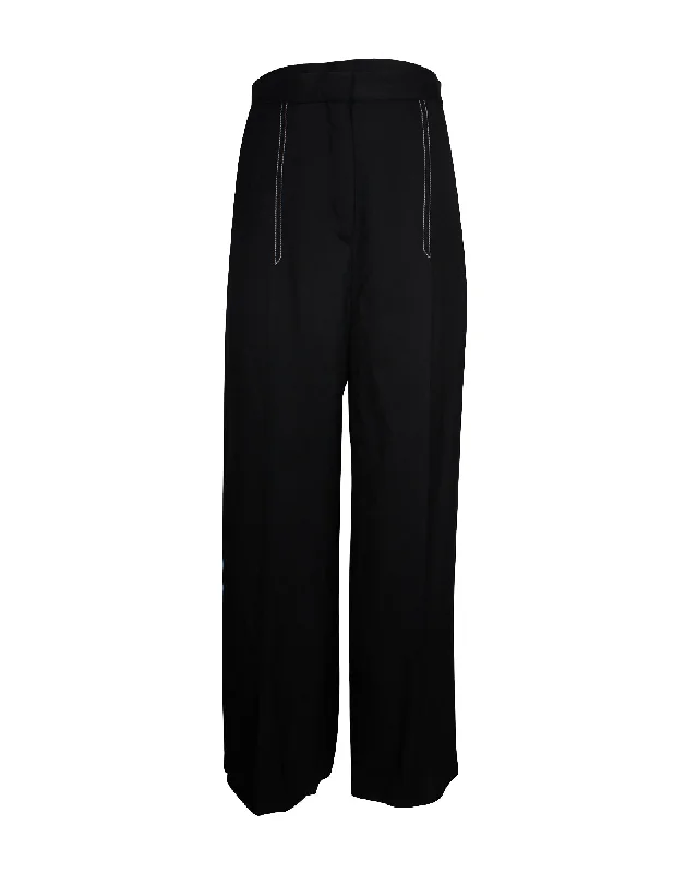 Sandro Straight-Leg Pants in Black Viscose