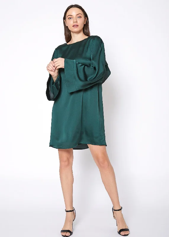 Satin Cross Back Tunic Dress