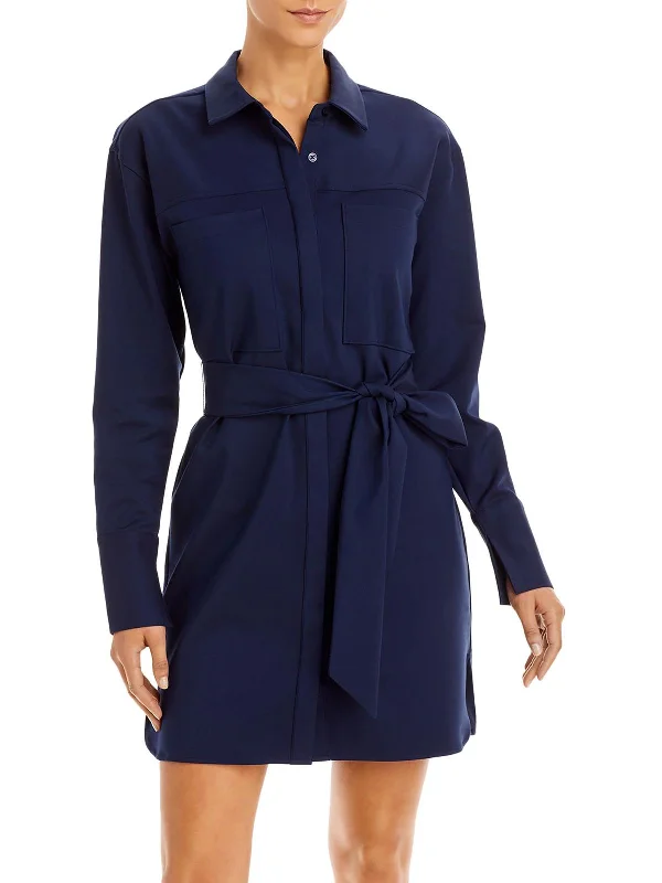 Womens Collared Mini Shirtdress