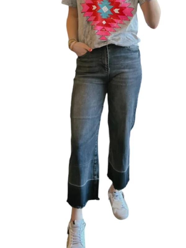 Women's Crop Jeans In Grey