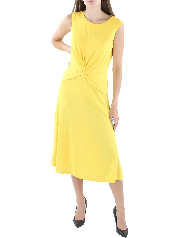 Womens Stretch Midi Shift Dress