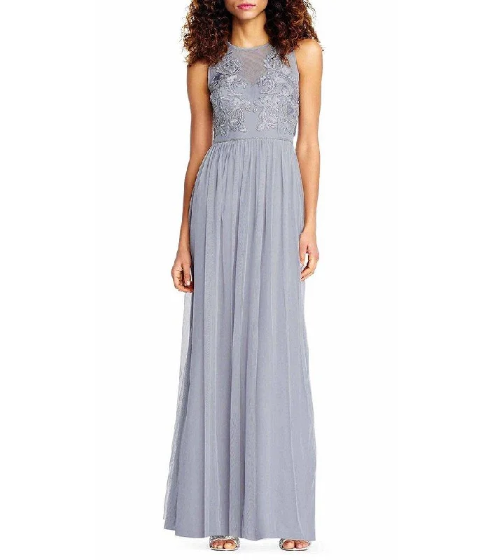 Adrianna Papell - Sleeveless Embroidered Tulle Gown AP1E203102SC