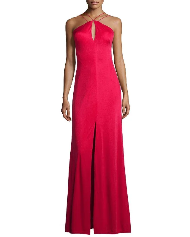 Aidan Mattox - 54470480SC Halter Neck Jersey Sheath Dress