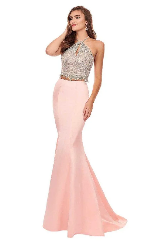 Rachel Allan Long Two Piece Prom Halter Dress 6478