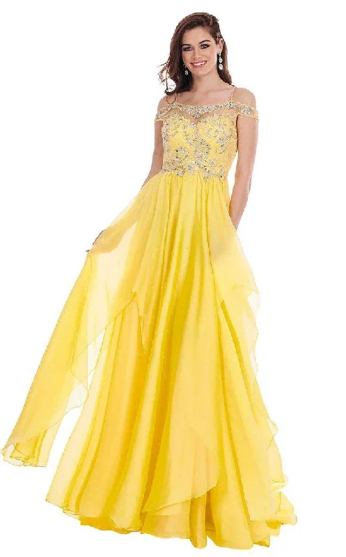 Rachel Allan Long Off Shoulder Prom Dress  6591