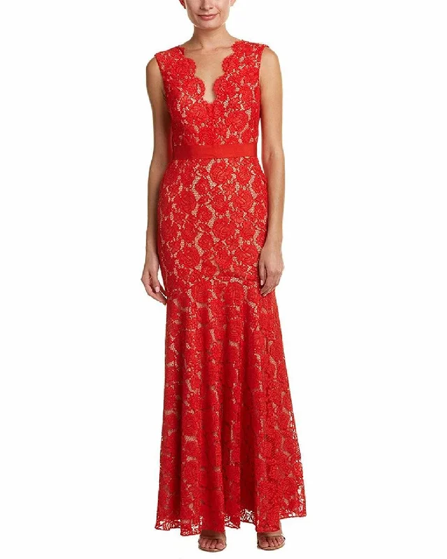 Theia - Scalloped Rosette Lace Trumpet Dress 883183SC